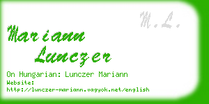 mariann lunczer business card